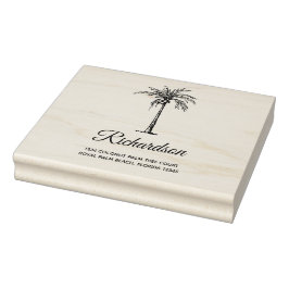 Persoonlijke Artistieke Palmboom Modern Schrift Rubberstempel