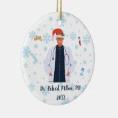 Persoonlijke arts, verpleegster, kerstmis in de ge keramisch ornament (Rechts)