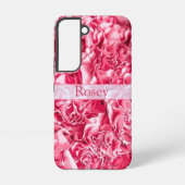 Persoonlijke Artsy Roze Roos Naam Samsung Galaxy Hoesje (Achterkant)