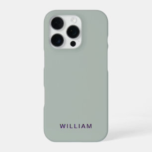 Persoonlijke Ash Kleur iPhone Hoes met Eigen Naam 16 Pro Hoesje