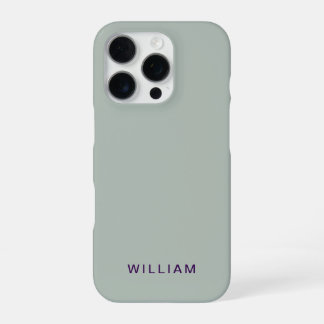 Persoonlijke Ash Kleur iPhone Hoes met Eigen Naam 16 Pro Hoesje
