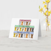 Persoonlijke assistent Happy Birthday Cute Cats Kaart (Gele Bloem)