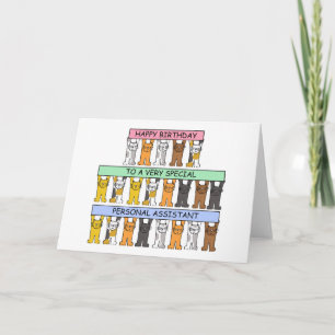 Persoonlijke assistent Happy Birthday Cute Cats Kaart