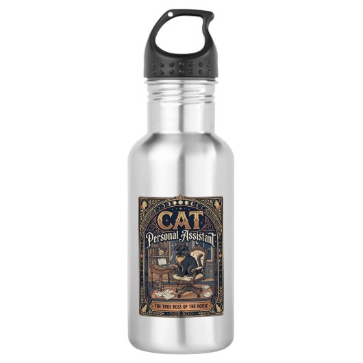 Persoonlijke assistent kat Grappige eigenaar kat H Waterfles (Voorkant)