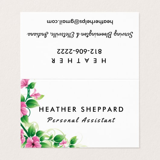 Persoonlijke assistent-Visitekaartjes Gezondheidss Visitekaartje (Buitenkant ongevouwen)