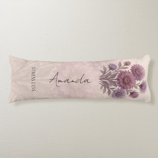 Persoonlijke Aster Bloem, Aangepaste Bloemen Lichaamskussen (Voorkant)