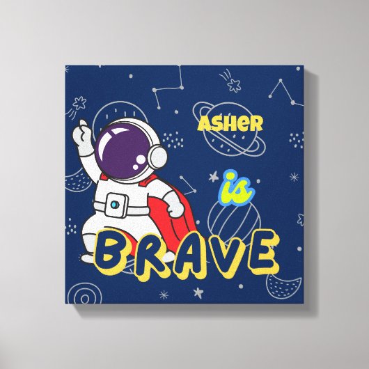 Persoonlijke Astronaut Affirmatie Deco | Moedig Canvas Afdruk (Voorkant)