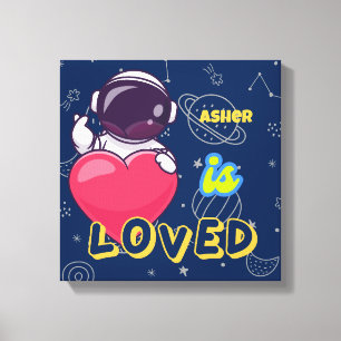 Persoonlijke Astronaut Affirmatie Kunst Geliefd Canvas Afdruk