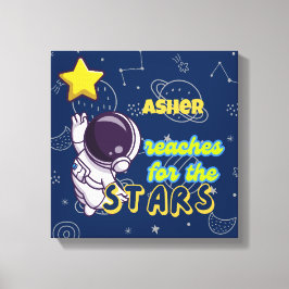 Persoonlijke astronaut-affirmatie reik naar de ste canvas afdruk