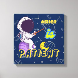 Persoonlijke Astronaut Bevestiging Deco | Geduldig Canvas Afdruk