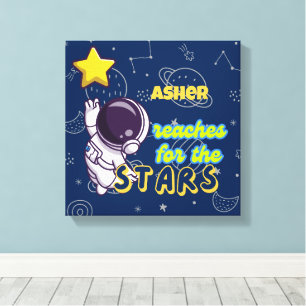 Persoonlijke Astronaut Bevestiging Reik naar de St Canvas Afdruk