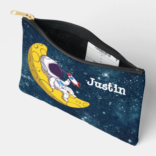 Persoonlijke astronaut op de maan met raket etui (Open)