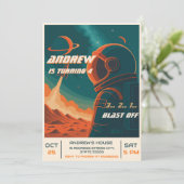 Persoonlijke Astronaut Outer Space Verjaardagsfees Kaart (Staand voorkant)