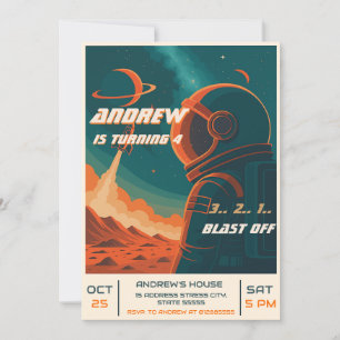 Persoonlijke Astronaut Outer Space Verjaardagsfees Kaart