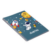 Persoonlijke astronaut-ruimteschoolsupplementen notitieboek (Rechterzijde)