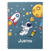 Persoonlijke astronaut-ruimteschoolsupplementen notitieboek (Voorkant)