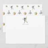 Persoonlijke astronaut voor kinderen notitiekaartje (Voorkant / Achterkant)