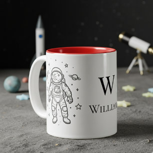 Persoonlijke astronaut voor kinderen tweekleurige koffiemok