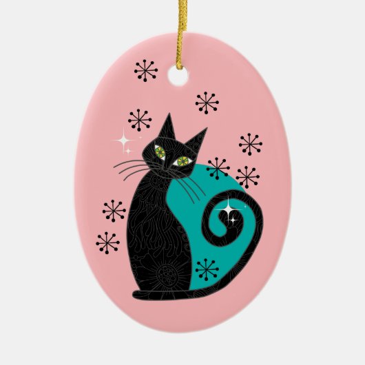 Persoonlijke atoomkat uit de middeleeuwen Kerstmis Keramisch Ornament (Voorkant)