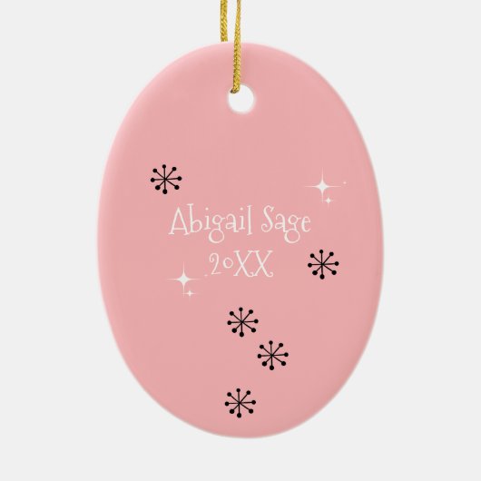 Persoonlijke atoomkat uit de middeleeuwen Kerstmis Keramisch Ornament (Achterkant)