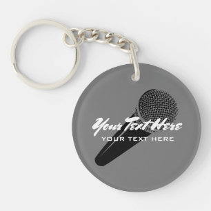 Persoonlijke audio mic-microfoon icoon sleutelhang sleutelhanger