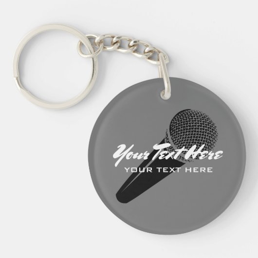 Persoonlijke audio mic-microfoon icoon sleutelhang sleutelhanger (Voorkant)