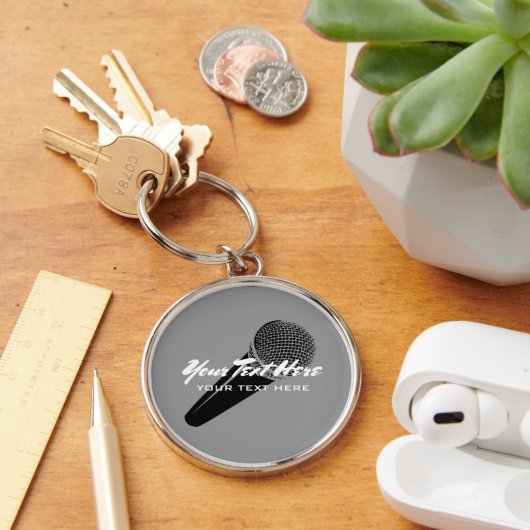Persoonlijke audiomic microfoon logo sleutelhanger (Bureau)