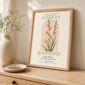 Persoonlijke August Gladiolus Geboortebloem Poster