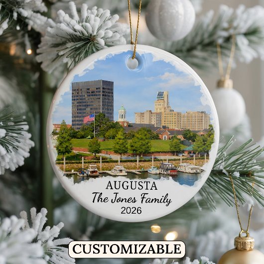 Persoonlijke Augusta Ornament, Aangepaste Georgia Keramisch Ornament