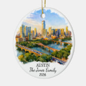 Persoonlijke Austin-hanger, Op maat Texas Keramisch Ornament (Links)