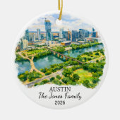 Persoonlijke Austin-hanger, Op maat Texas Keramisch Ornament (Voorkant)