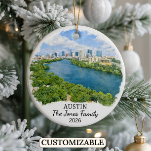 Persoonlijke Austin-versiering, op maat gemaakte T Keramisch Ornament