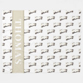 Persoonlijke Australian Shepherd Fleece Deken (Voorkant (Horizontaal))