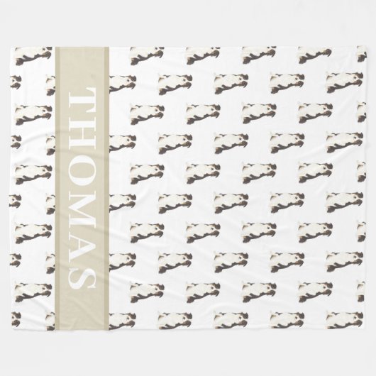 Persoonlijke Australian Shepherd Fleece Deken (Voorkant (Horizontaal))