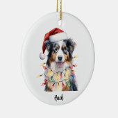 Persoonlijke Australian Shepherd Kersthond Keramisch Ornament (Rechts)