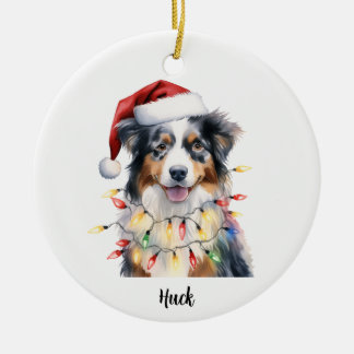 Persoonlijke Australian Shepherd Kersthond Keramisch Ornament