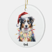 Persoonlijke Australian Shepherd Kersthond Keramisch Ornament (Links)