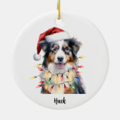 Persoonlijke Australian Shepherd Kersthond Keramisch Ornament (Achterkant)