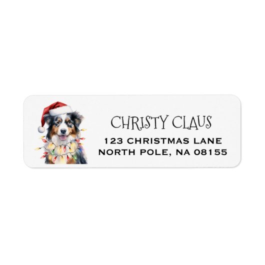 Persoonlijke Australian Shepherd Kerstmis Etiket (Voorkant)