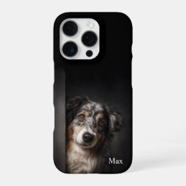 Persoonlijke Australian Shepherd-portret iPhone-ho iPhone 16 Pro Hoesje