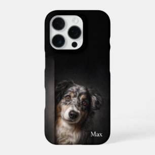Persoonlijke Australian Shepherd-portret iPhone-ho iPhone 16 Pro Hoesje