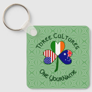 Persoonlijke Australië Ierland VS Shamrock Sleutelhanger