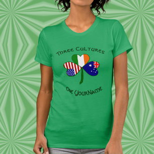 Persoonlijke Australië Ierland VS Shamrock Vrouwen T-shirt