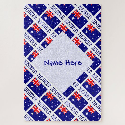 Persoonlijke Australië Vlag Getegeld Legpuzzel (Verticaal)