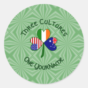 Persoonlijke Australisch-Ierse Amerikaanse Shamroc Ronde Sticker