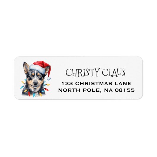 Persoonlijke Australische Cattle Dog Kerstmis Etiket (Voorkant)
