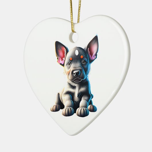 Persoonlijke Australische Cattle Dog Puppy Keramisch Ornament (Links)