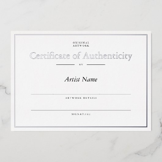 Persoonlijke authenticiteit van het Silver-oliecer Folie Uitnodiging (Voorkant)