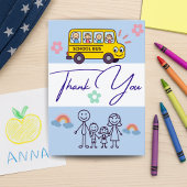 Persoonlijke Autobuskarten van Leerling Ouder Bedankkaart