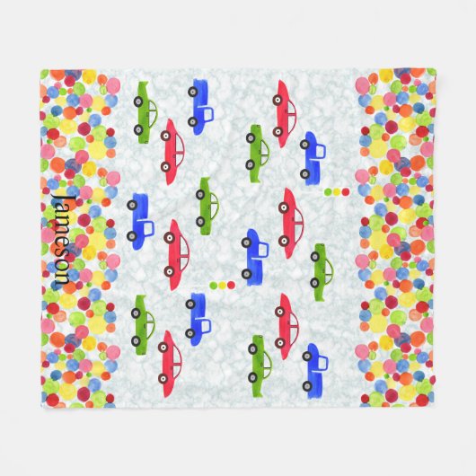 Persoonlijke auto's en pooldots fleece deken (Voorkant (Horizontaal))